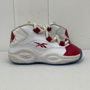 Reebok Question Mid White Red AR1859 Toddler Size 5C Allen Iverson AI